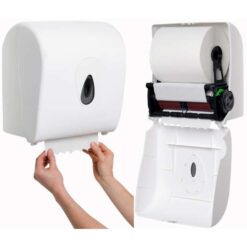 Handdoekroldispenser met autocut veersysteem gebruik roveq