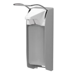 Zeep- & desinfectiemiddeldispenser lange beugel 1000ml aluminium - ingo-man plus versie - MediQo-line